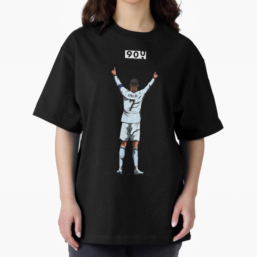 Ronaldo 900 Goals Celebration Iconic Football Design Oversized T-Shirt Make Your Look Match Global Football Passion for FIFA World Cup 2026 USA Canada Mexico, Inspired by Haaland and Mbappe, England and Germany, Global Supporter Spirit, Legendary