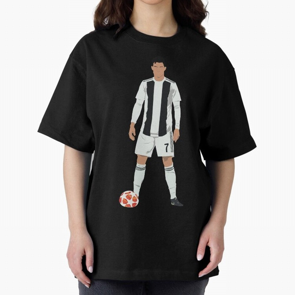 Ronaldo Stance Oversized T-Shirt Capture Global Football Passion for FIFA World Cup 2026 USA Canada Mexico, Capturing Neymar, Netherlands, Football Festival Excitement, Trophy Ambitions, Country Rivalries and Star Player Buzz; Great for Watch