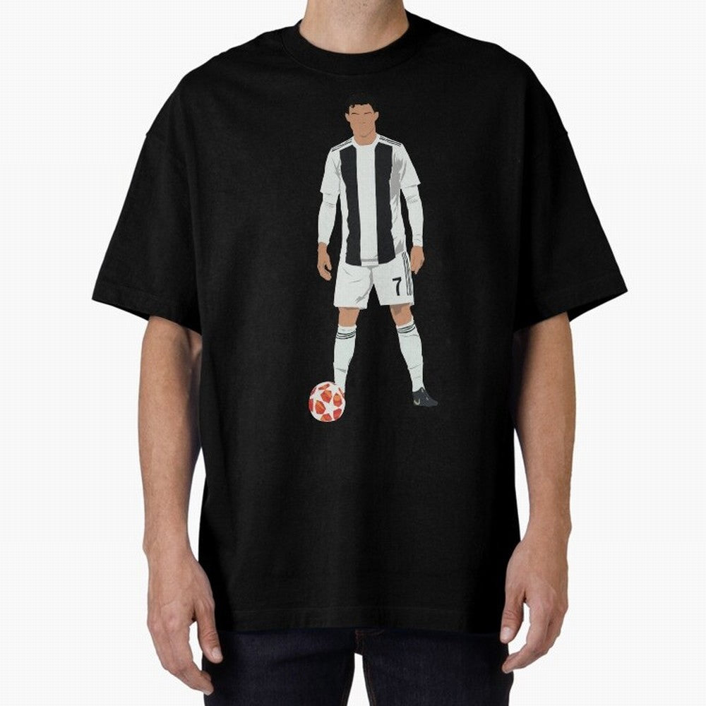Ronaldo Stance Oversized T-Shirt Capture Global Football Passion for FIFA World Cup 2026 USA Canada Mexico, Capturing Neymar, Netherlands, Football Festival Excitement, Trophy Ambitions, Country Rivalries and Star Player Buzz; Great for Watch