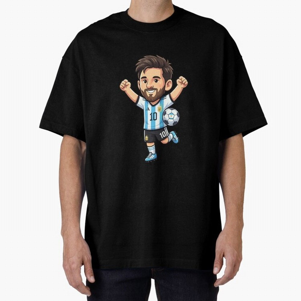 Cute Football Champion Cartoon Design Oversized T-Shirt Feel FIFA World Cup 2026 Made for Messi, Neymar and Mbappe, England and Germany Energy, Fan Favorite Moments, National Team Passion, Big Match Drama and Soccer History; Ideal for Passionate