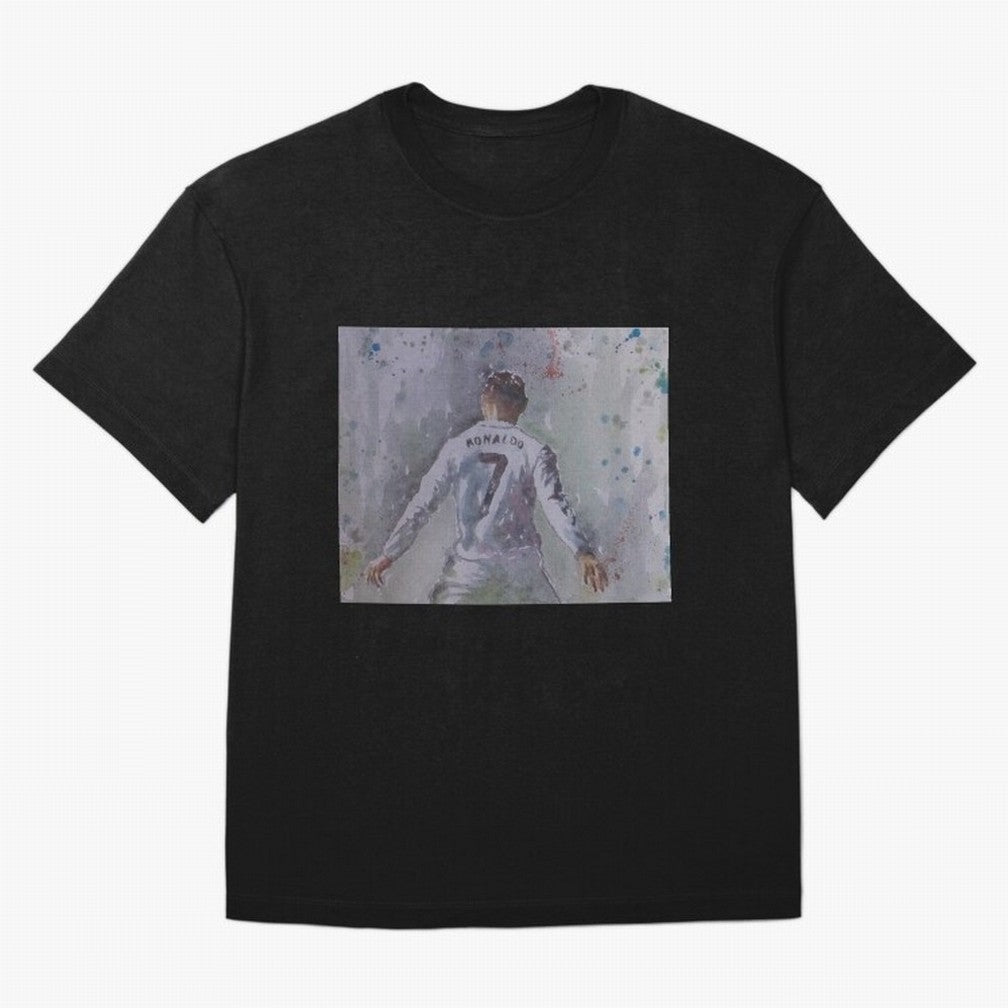Cristiano Ronaldo - Portrait 2 Oversized T-Shirt Celebrate Soccer Greatness during FIFA World Cup 2026 Group Stage Spirit, Built around Brazil, Portugal and Argentina, Messi, CR7 and Mbappe, Football History, Final Match Energy, Crowd Noise and