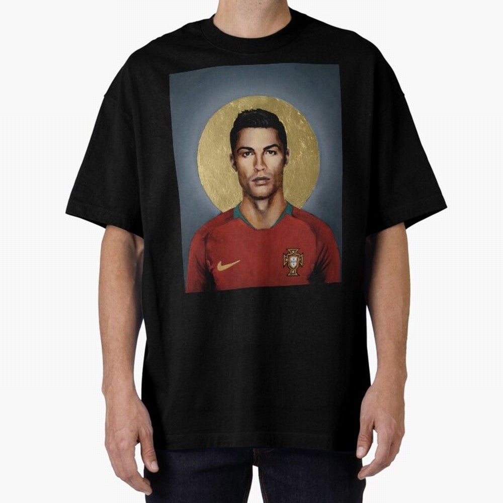 Cristiano Ronaldo CR7 Saint Portugal Football Legend Fan Art Oversized T-Shirt Refresh FIFA World Cup 2026 USA Canada Mexico with Haaland, Argentina and Brazil Energy, Champion Mindset, Group Stage Buzz, Knockout Tension and Passionate Fan Culture;
