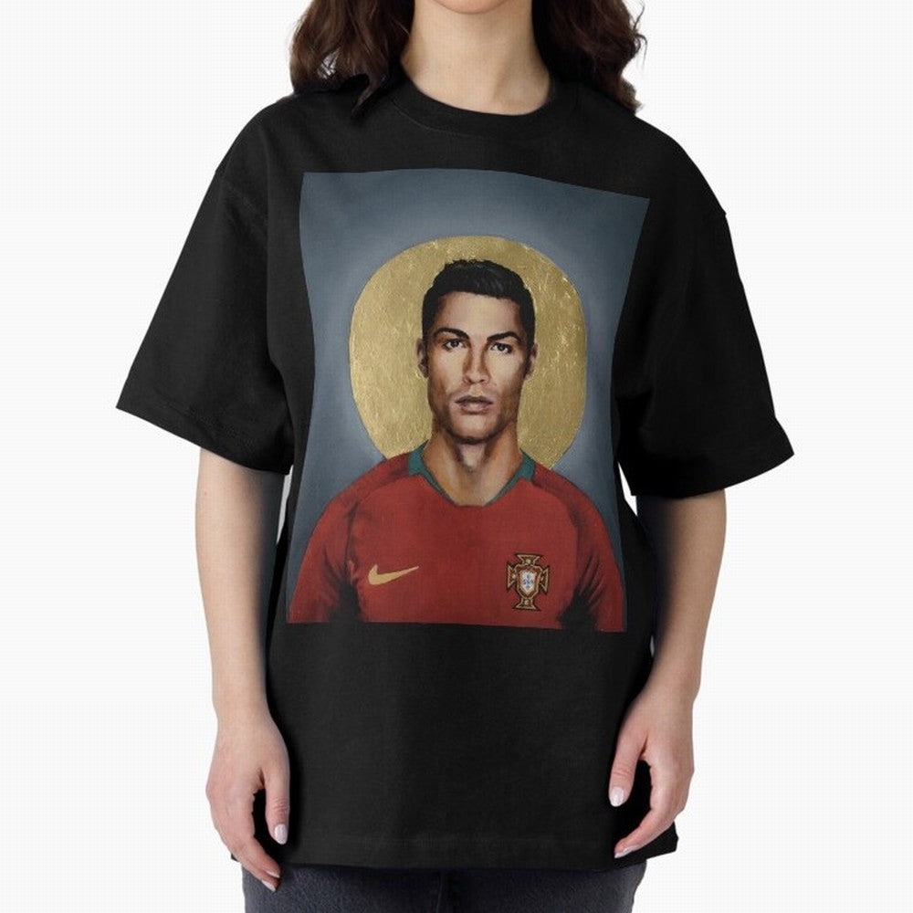 Cristiano Ronaldo CR7 Saint Portugal Football Legend Fan Art Oversized T-Shirt Refresh FIFA World Cup 2026 USA Canada Mexico with Haaland, Argentina and Brazil Energy, Champion Mindset, Group Stage Buzz, Knockout Tension and Passionate Fan Culture;