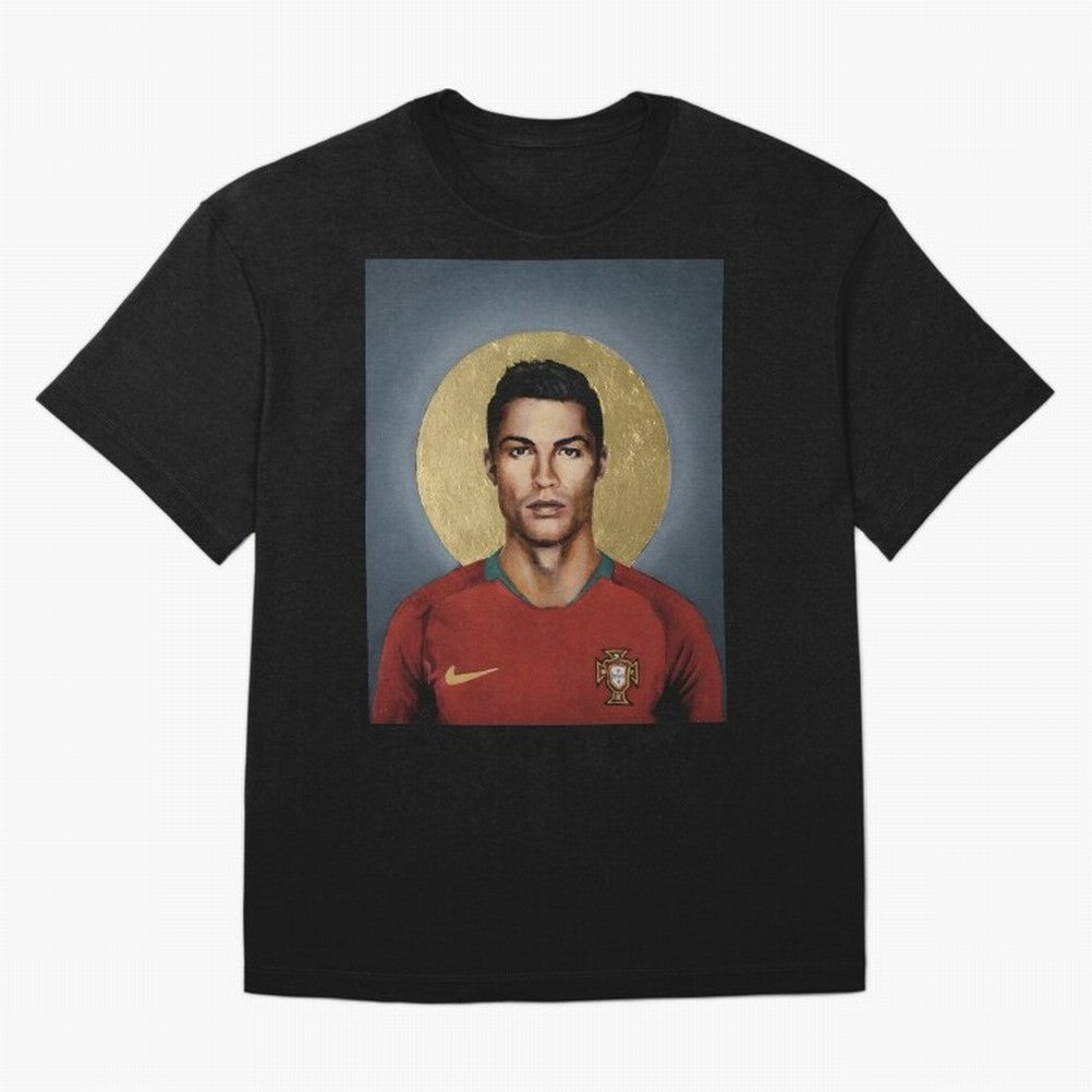 Cristiano Ronaldo CR7 Saint Portugal Football Legend Fan Art Oversized T-Shirt Refresh FIFA World Cup 2026 USA Canada Mexico with Haaland, Argentina and Brazil Energy, Champion Mindset, Group Stage Buzz, Knockout Tension and Passionate Fan Culture;