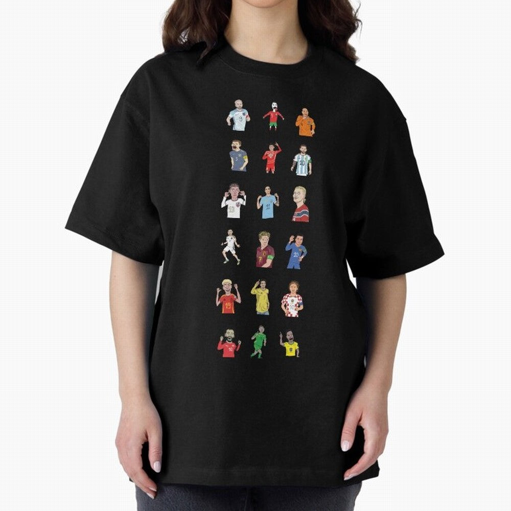 Badly Drawn Footballers Oversized T-Shirt Turn Every Weekend Toward Match Day Hype around FIFA World Cup 2026, Cristiano Ronaldo, Netherlands, Football History, Final Match Energy, Crowd Noise and Once in a Lifetime Moments; Ideal for Football
