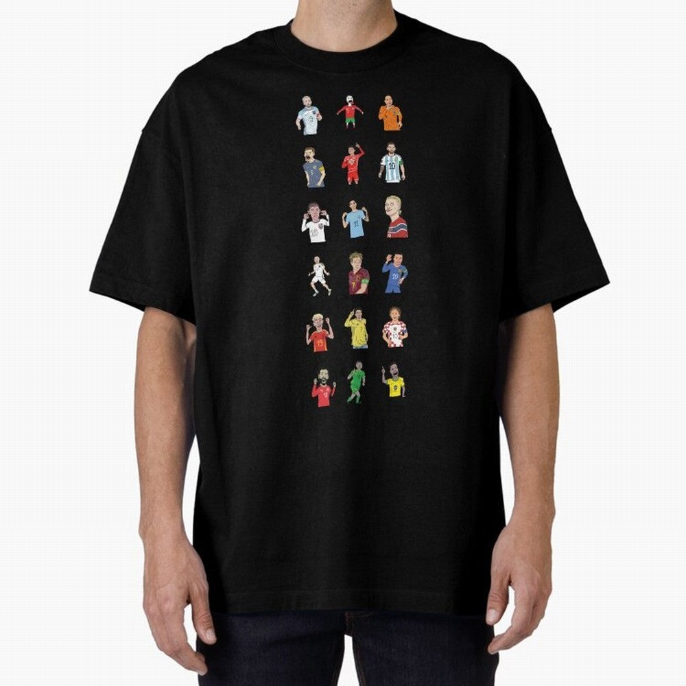 Badly Drawn Footballers Oversized T-Shirt Turn Every Weekend Toward Match Day Hype around FIFA World Cup 2026, Cristiano Ronaldo, Netherlands, Football History, Final Match Energy, Crowd Noise and Once in a Lifetime Moments; Ideal for Football