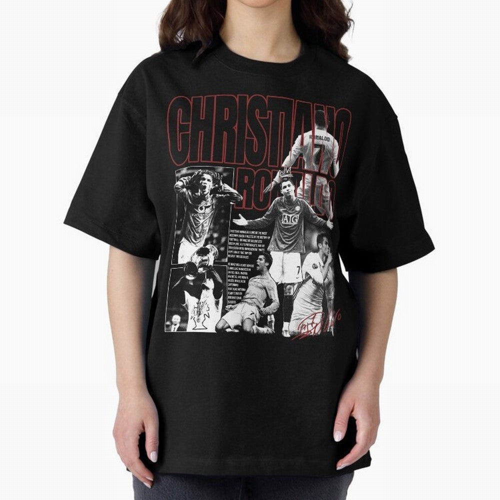 Cristiano Ronaldo Vintage Graphic Oversized T-Shirt Embrace FIFA World Cup 2026 USA Canada Mexico Spirit, Capturing Netherlands, Messi, Soccer Culture, Superstar Moments, National Team Dreams and Competitive Fire; Perfect for Supporters Who Want