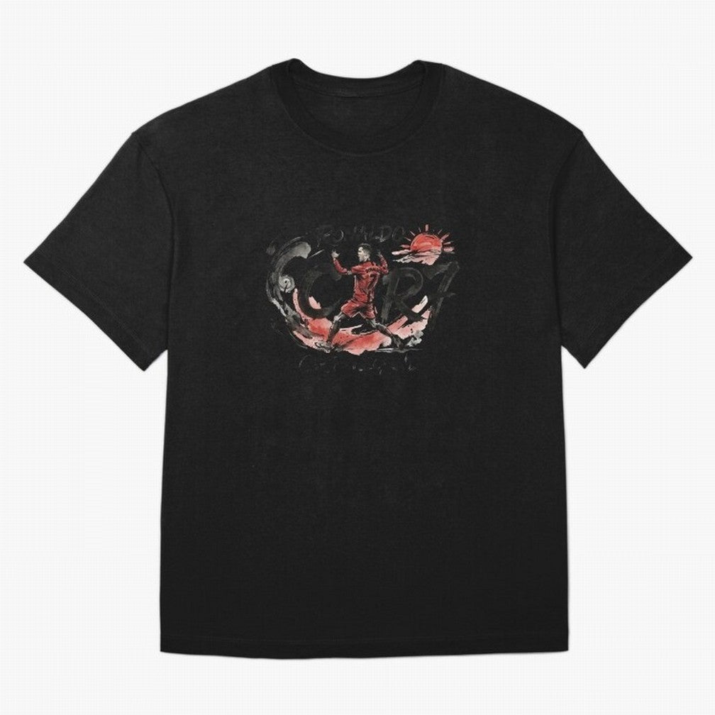 Cristiano Ronaldo CR7 Legend Japanese Ink Art Style Oversized T-Shirt Celebrate Football Dreams Across FIFA World Cup 2026 Spirit, Connected to France, Cristiano Ronaldo, Goal Celebration Energy, Supporter Heritage, Football Icons and Worldwide