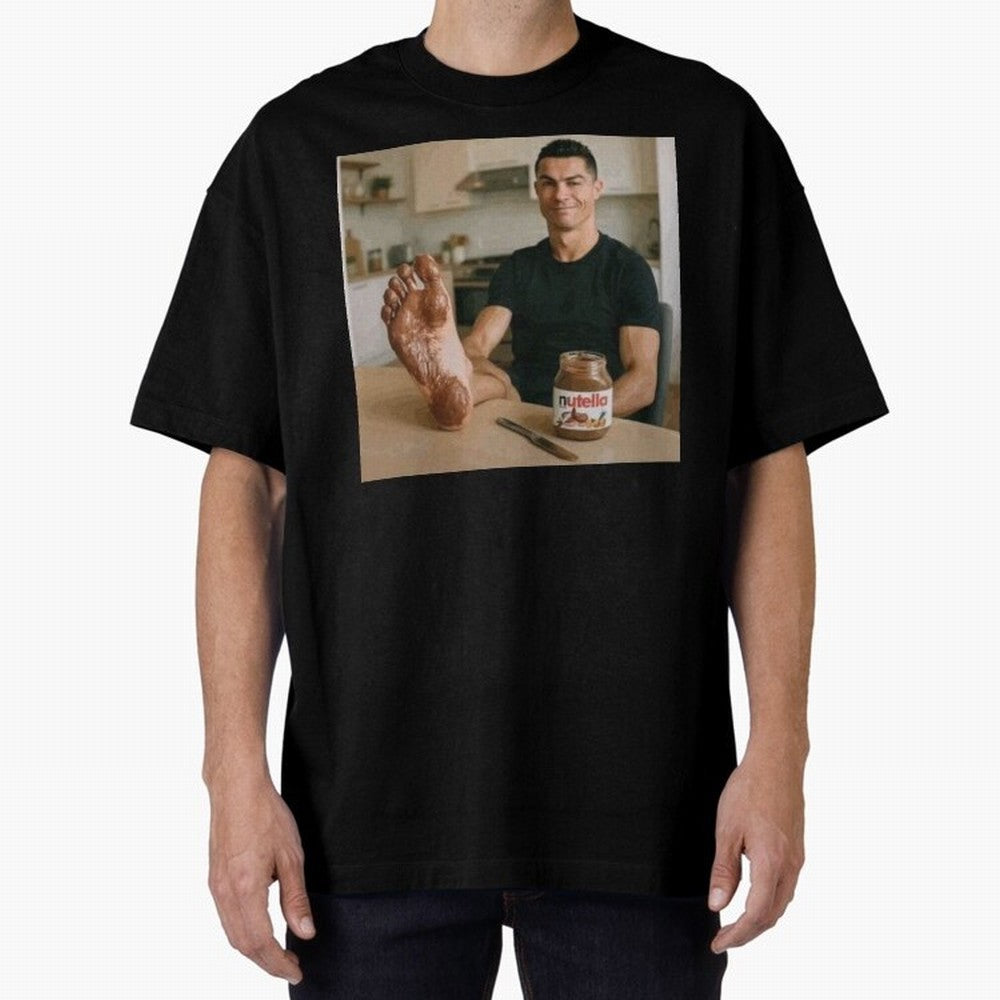 Ronaldo Nutella (LOW RES) Oversized T-Shirt Follow Global Football Passion for FIFA World Cup 2026 USA Canada Mexico, Driven by Haaland and Mbappe, Spain, Football Festival Excitement, Trophy Ambitions, Country Rivalries and Star Player Buzz; Made
