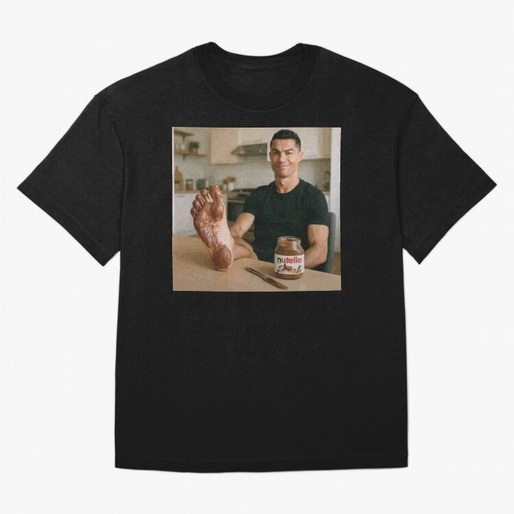 Ronaldo Nutella (LOW RES) Oversized T-Shirt Follow Global Football Passion for FIFA World Cup 2026 USA Canada Mexico, Driven by Haaland and Mbappe, Spain, Football Festival Excitement, Trophy Ambitions, Country Rivalries and Star Player Buzz; Made