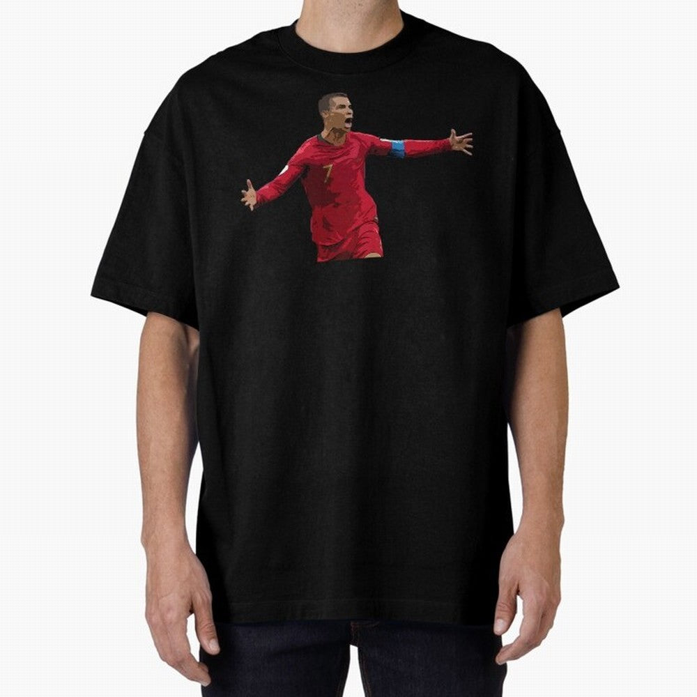 Cristiano Ronaldo Oversized T-Shirt Bring FIFA World Cup 2026 USA Canada Mexico for Fans of Mbappe and Brazil, Portugal and Argentina, Bringing Tournament Hype, Historic Matchups, Family Viewing Parties and Global Sports Pride; Perfect for Fans,