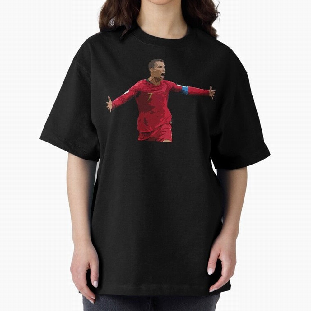 Cristiano Ronaldo Oversized T-Shirt Bring FIFA World Cup 2026 USA Canada Mexico for Fans of Mbappe and Brazil, Portugal and Argentina, Bringing Tournament Hype, Historic Matchups, Family Viewing Parties and Global Sports Pride; Perfect for Fans,