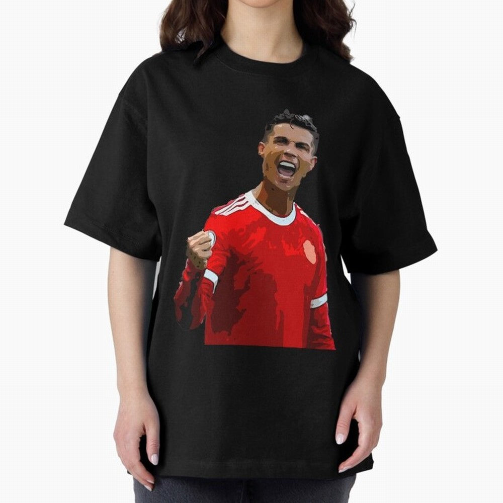 Cristiano Ronaldo Oversized T-Shirt Share the Excitement of FIFA World Cup 2026 USA Canada Mexico Spirit, Filled with England, France and Netherlands, Mbappe and Neymar, Vintage Soccer Flavor, Modern Football Stars, National Flags and Final Night