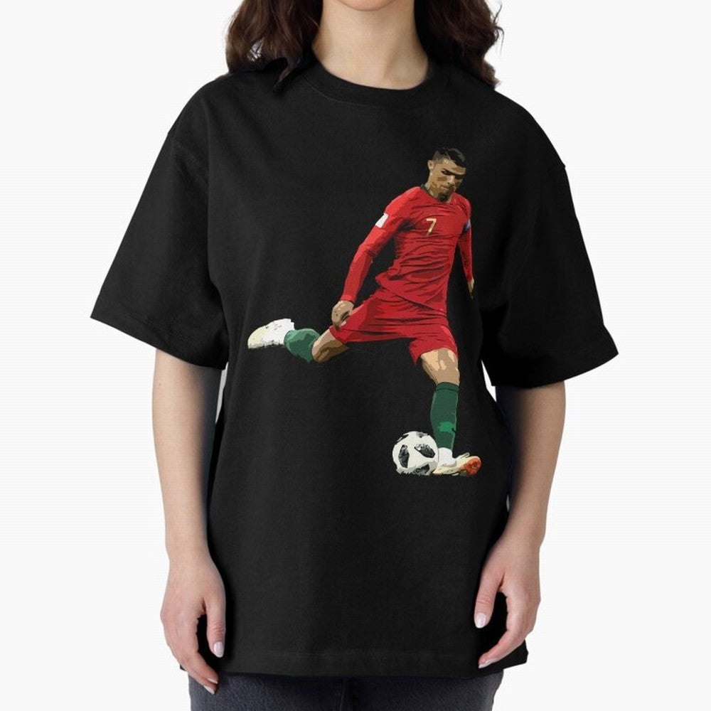 Cristiano Ronaldo Oversized T-Shirt Show Your Tournament Heart for FIFA World Cup 2026 Group Stage Spirit, Connected to Spain and Netherlands, Cristiano Ronaldo, Fan Favorite Moments, National Team Passion, Big Match Drama and Soccer History; Built
