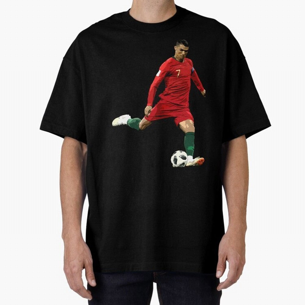 Cristiano Ronaldo Oversized T-Shirt Show Your Tournament Heart for FIFA World Cup 2026 Group Stage Spirit, Connected to Spain and Netherlands, Cristiano Ronaldo, Fan Favorite Moments, National Team Passion, Big Match Drama and Soccer History; Built