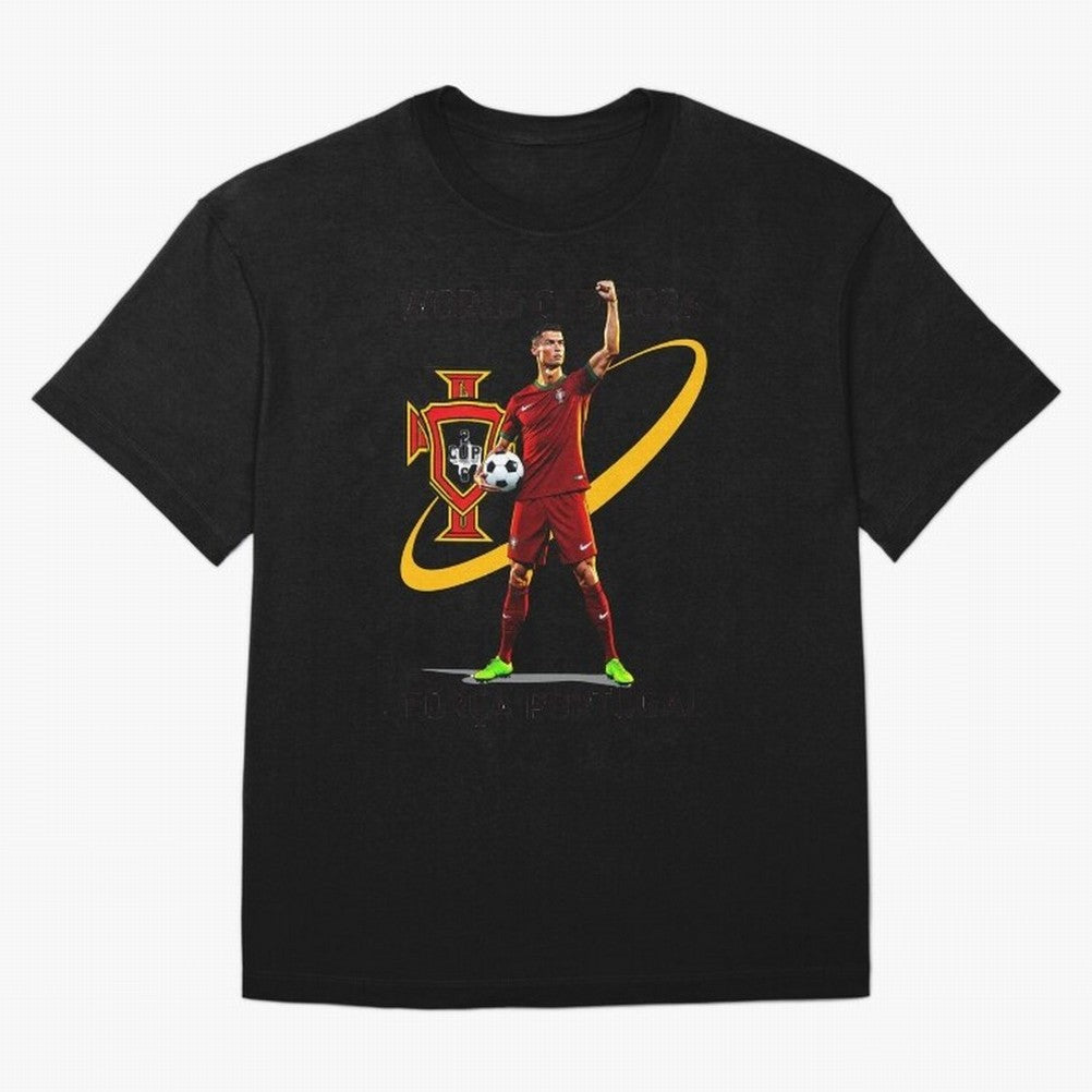 FIFA World Cup 2026 - Portugal Fan Oversized T-Shirt Celebrate Supporters United by FIFA World Cup 2026 Group Stage Built around Cristiano Ronaldo, Argentina, France and Brazil Energy, Match Day Excitement, Supporter Culture, Golden Goals and