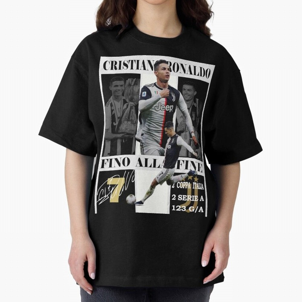Cristiano Ronaldo Juventus Poster - Iconic CR7 Turin Fan Art Print Oversized T-Shirt Turn Football Passion into Global Football Passion for FIFA World Cup 2026 USA Canada Mexico, Highlighting Messi, CR7 and Mbappe, Brazil, Portugal and Argentina,