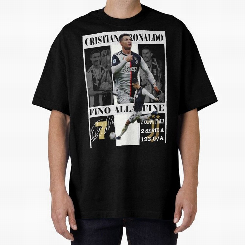 Cristiano Ronaldo Juventus Poster - Iconic CR7 Turin Fan Art Print Oversized T-Shirt Turn Football Passion into Global Football Passion for FIFA World Cup 2026 USA Canada Mexico, Highlighting Messi, CR7 and Mbappe, Brazil, Portugal and Argentina,