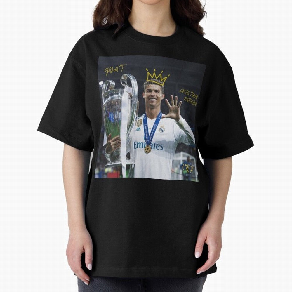 Cristiano Ronaldo- GOAT Oversized T-Shirt Feel the Heartbeat of the FIFA World Cup 2026 Group Stage Journey through Cristiano Ronaldo Highlights, Netherlands Pride, Supporter Pride, Iconic Celebrations, Legendary Names and Global Match Day Energy;