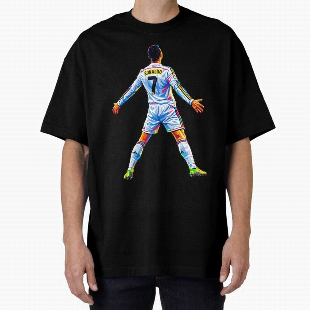The GOAT Ronaldo Oversized T-Shirt Follow FIFA World Cup 2026 USA Canada Mexico for Fans of Neymar, Haaland and Cristiano Ronaldo and Argentina, Bringing Championship Spirit, Famous Goals, Roaring Crowds and International Football Unity; Ideal for