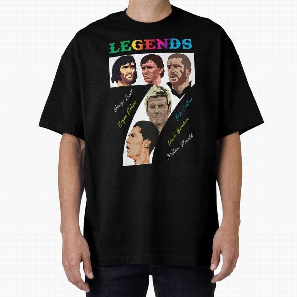 LEGENDS OF FOOTBALL Oversized T-Shirt Show Your Love for Match Day Hype around FIFA World Cup 2026, CR7 and Messi, England, Championship Spirit, Famous Goals, Roaring Crowds and International Football Unity; Built for Supporters Chasing Trophy