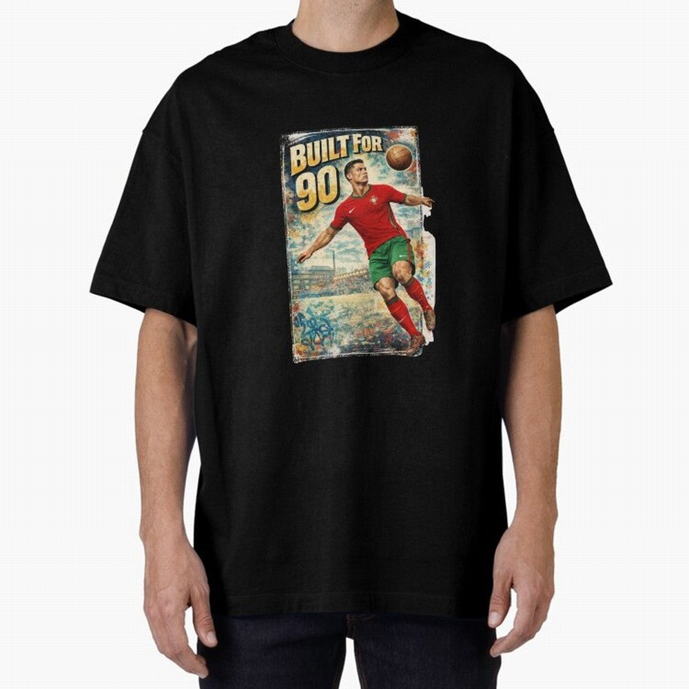 Built For 90 ¨C Vintage Football Streetwear Poster Oversized T-Shirt Relive Match Day Hype around FIFA World Cup 2026 USA Canada Mexico, Neymar, France, Tournament Hype, Historic Matchups, Family Viewing Parties and Global Sports Pride; Created for