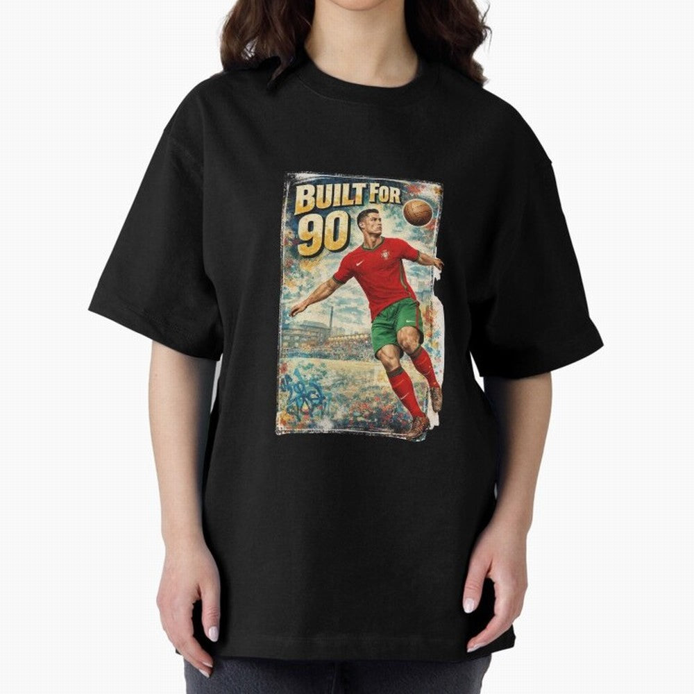 Built For 90 ¨C Vintage Football Streetwear Poster Oversized T-Shirt Relive Match Day Hype around FIFA World Cup 2026 USA Canada Mexico, Neymar, France, Tournament Hype, Historic Matchups, Family Viewing Parties and Global Sports Pride; Created for
