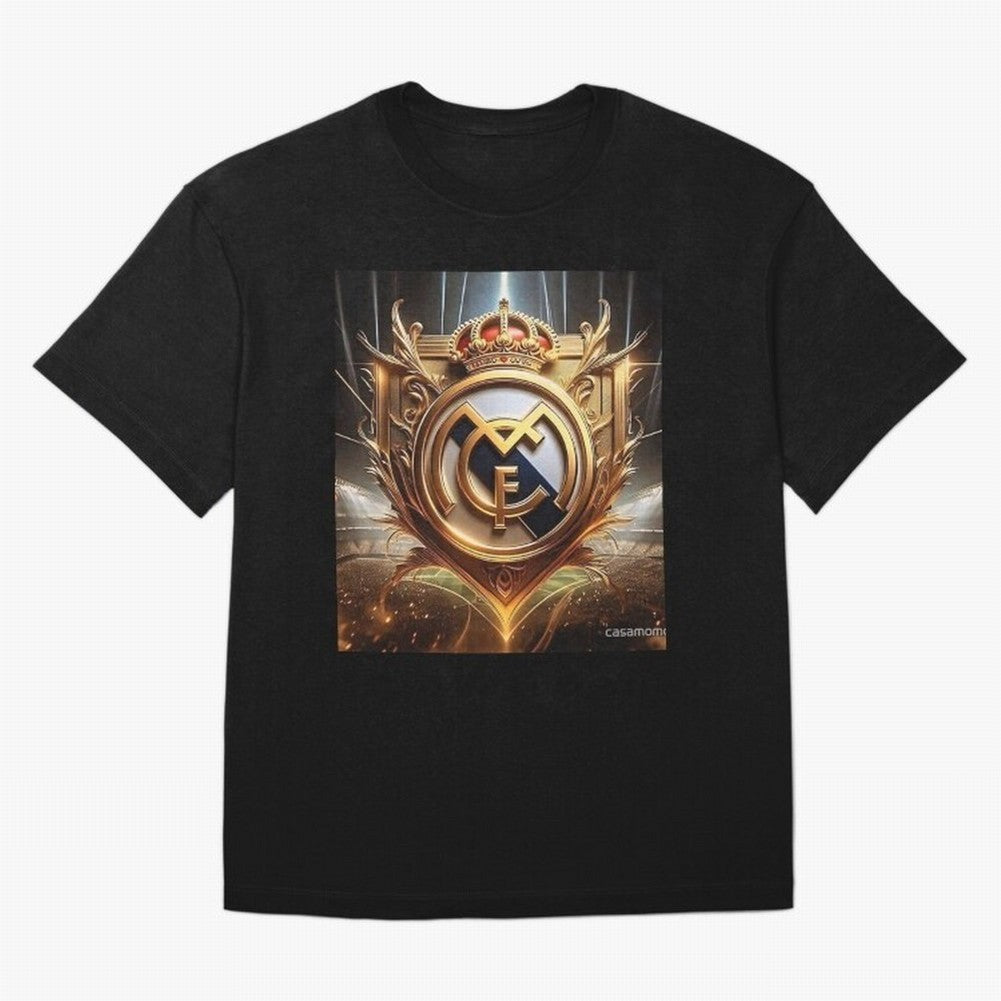 Galaxy of Real Madrid Oversized T-Shirt Honor Football Greatness during the FIFA World Cup 2026 Journey through CR7 and Messi Highlights, Portugal Pride, Championship Spirit, Famous Goals, Roaring Crowds and International Football Unity; Perfect