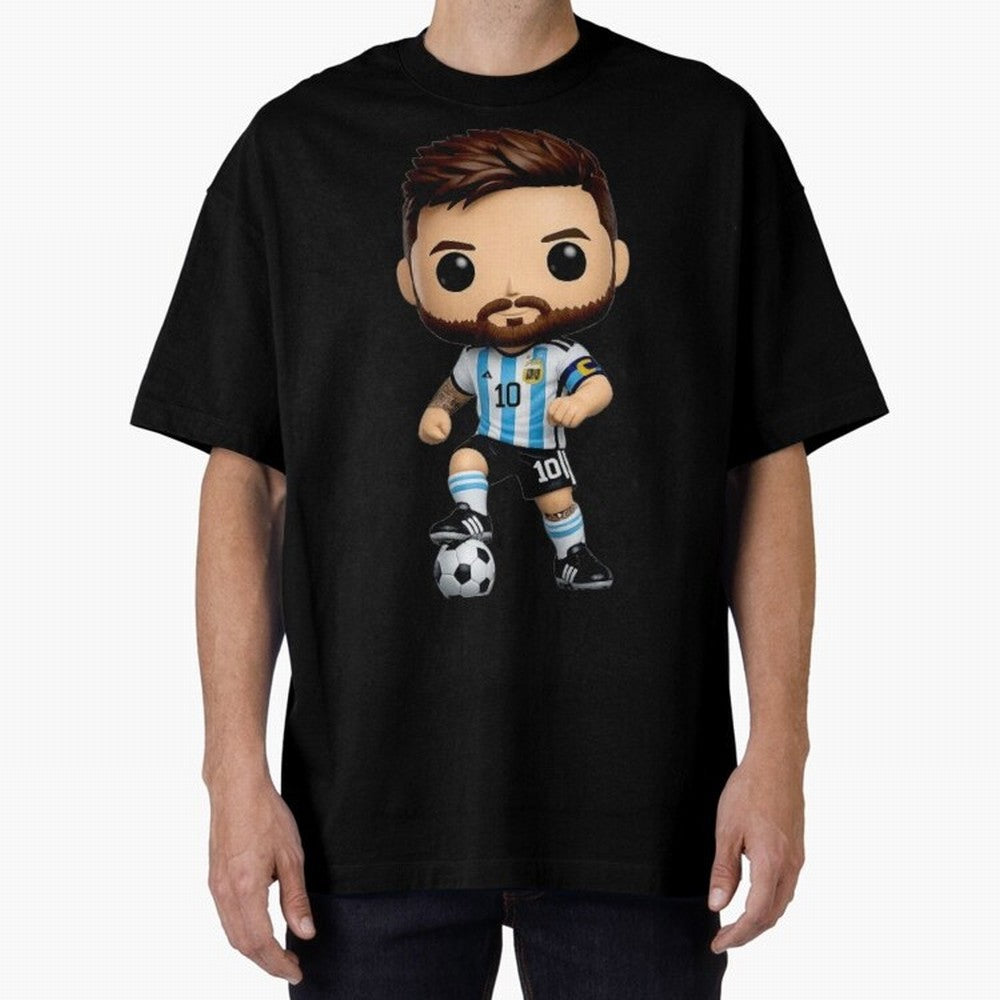 Lionel Messi Figurine Oversized T-Shirt Capture FIFA World Cup 2026 USA Canada Mexico Driven by CR7, Portugal Energy, Stadium Chants, National Pride, Trophy Dreams and Unforgettable Football Memories; Created for Match Day Parties, Soccer Gifts,