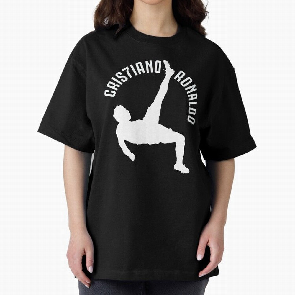 Cristiano Ronaldo - Bicycle Oversized T-Shirt Follow Every Goal of Global Football Passion for FIFA World Cup 2026, Filled with Messi, England, France and Netherlands, Supporter Pride, Iconic Celebrations, Legendary Names and Global Match Day