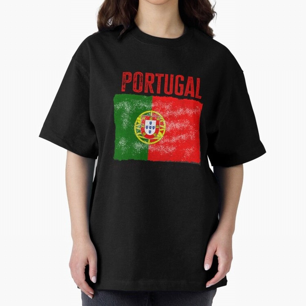 Portugal Oversized T-Shirt Join Supporters Worldwide for FIFA World Cup 2026 USA Canada Mexico for Fans of Mbappe and Neymar and Brazil, Portugal and Argentina, Bringing Champion Mindset, Group Stage Buzz, Knockout Tension and Passionate Fan