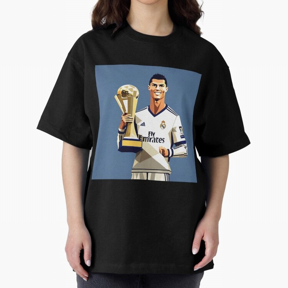 Cristiano Ronaldo Cr7 The Best Artwork Futbol Soccer Oversized T-Shirt Relive the FIFA World Cup 2026 Group Stage Journey through Neymar Highlights, Brazil, Portugal and Argentina Pride, Supporter Pride, Iconic Celebrations, Legendary Names and