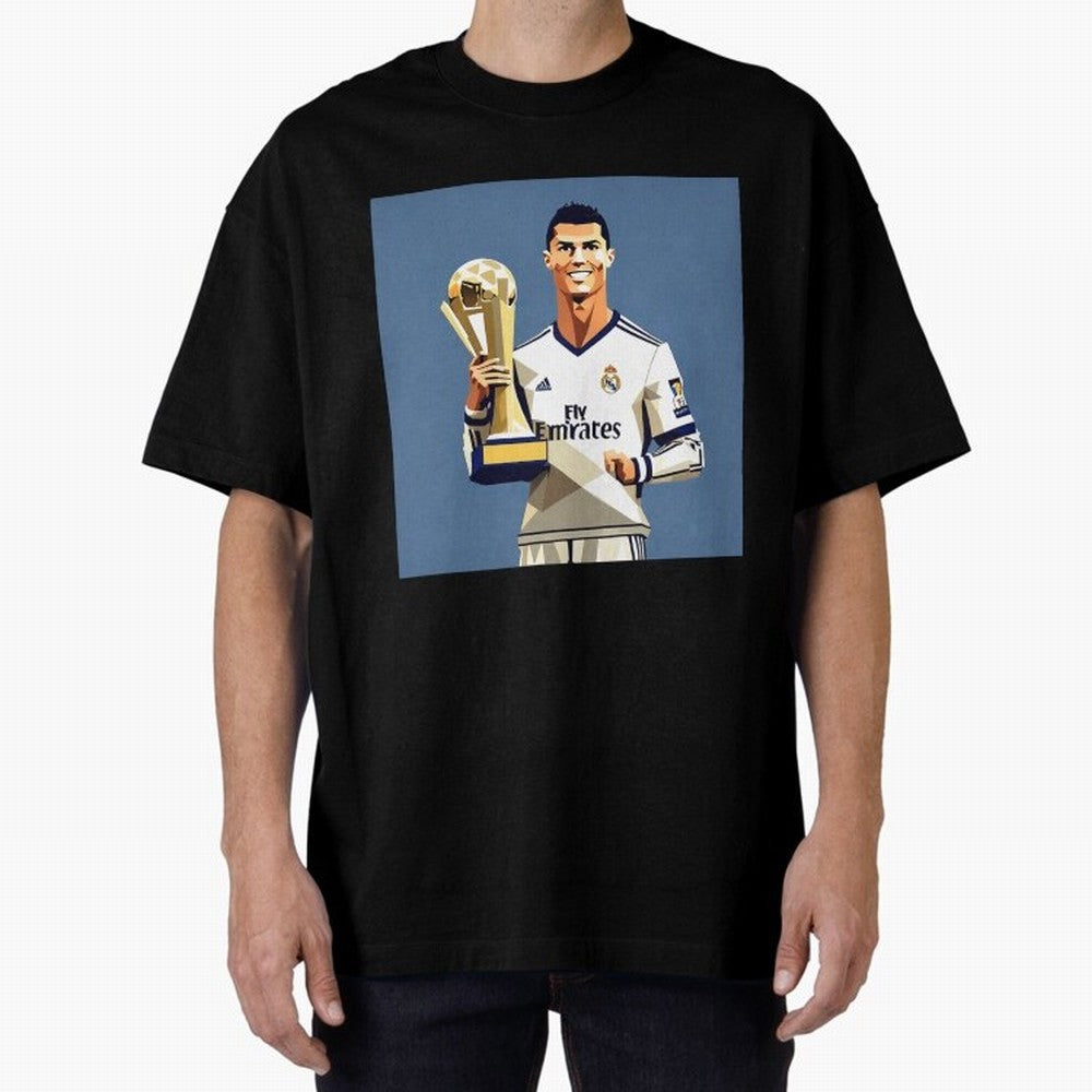 Cristiano Ronaldo Cr7 The Best Artwork Futbol Soccer Oversized T-Shirt Relive the FIFA World Cup 2026 Group Stage Journey through Neymar Highlights, Brazil, Portugal and Argentina Pride, Supporter Pride, Iconic Celebrations, Legendary Names and