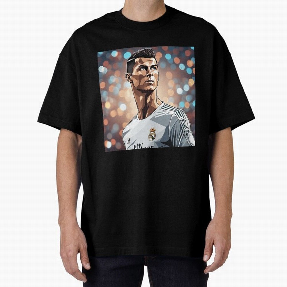 Ronaldo Cr7 Cristiano The Goat Artwork Futbol Soccer Oversized T-Shirt Bring International Match Energy to the FIFA World Cup 2026 USA Canada Mexico Journey through CR7 and Messi Highlights, France Pride, Football History, Final Match Energy, Crowd