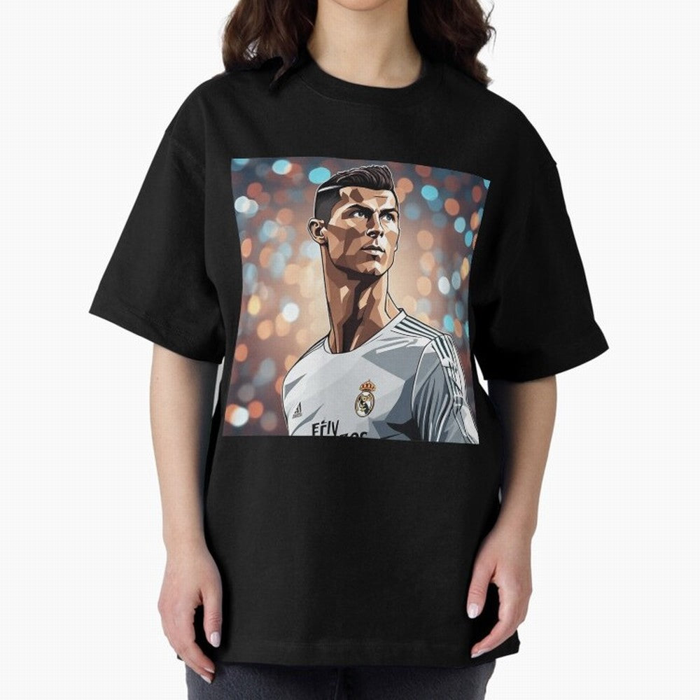 Ronaldo Cr7 Cristiano The Goat Artwork Futbol Soccer Oversized T-Shirt Bring International Match Energy to the FIFA World Cup 2026 USA Canada Mexico Journey through CR7 and Messi Highlights, France Pride, Football History, Final Match Energy, Crowd