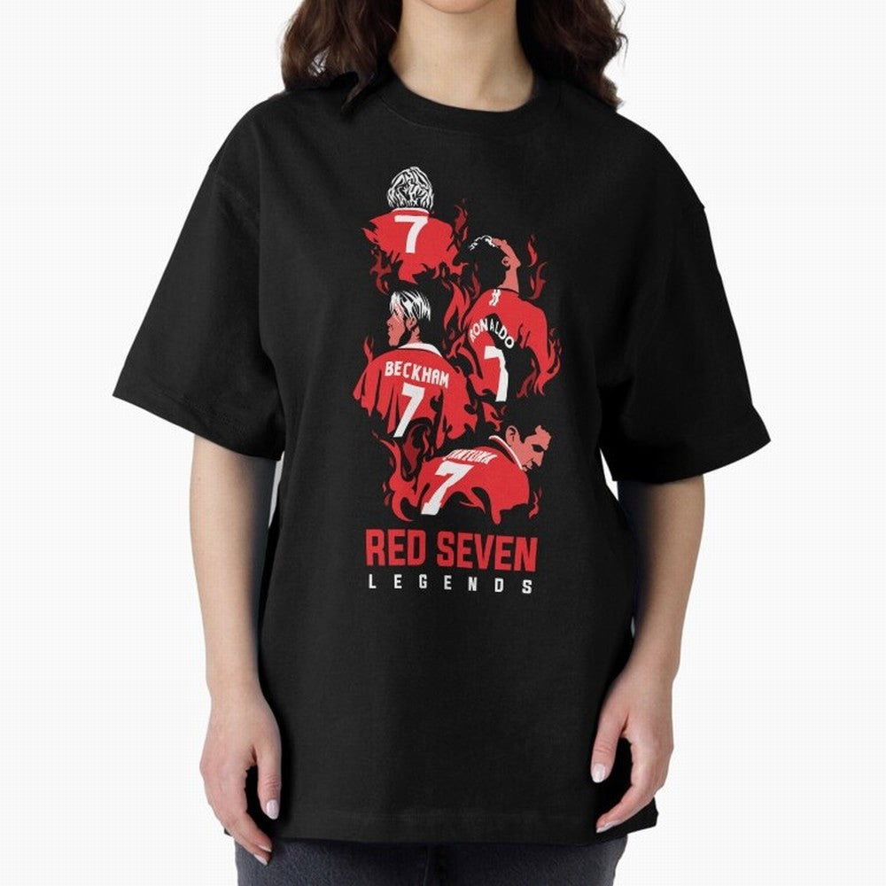 The Red Seven - Man Utd Oversized T-Shirt Show Passion for the Stars of FIFA World Cup 2026 Group Stage Highlighting Neymar, Germany Energy, Goal Celebration Energy, Supporter Heritage, Football Icons and Worldwide Tournament Joy; Perfect for