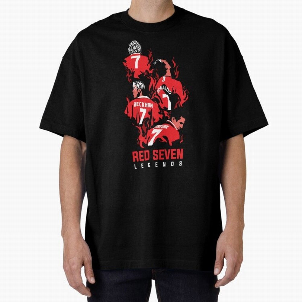 The Red Seven - Man Utd Oversized T-Shirt Show Passion for the Stars of FIFA World Cup 2026 Group Stage Highlighting Neymar, Germany Energy, Goal Celebration Energy, Supporter Heritage, Football Icons and Worldwide Tournament Joy; Perfect for