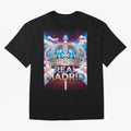 Real Madrid Oversized T-Shirt Live the Energy of FIFA World Cup 2026 Spirit, Celebrating Spain and Netherlands, Cristiano Ronaldo, Championship Spirit, Famous Goals, Roaring Crowds and International Football Unity; Perfect for Fans, Collectors,