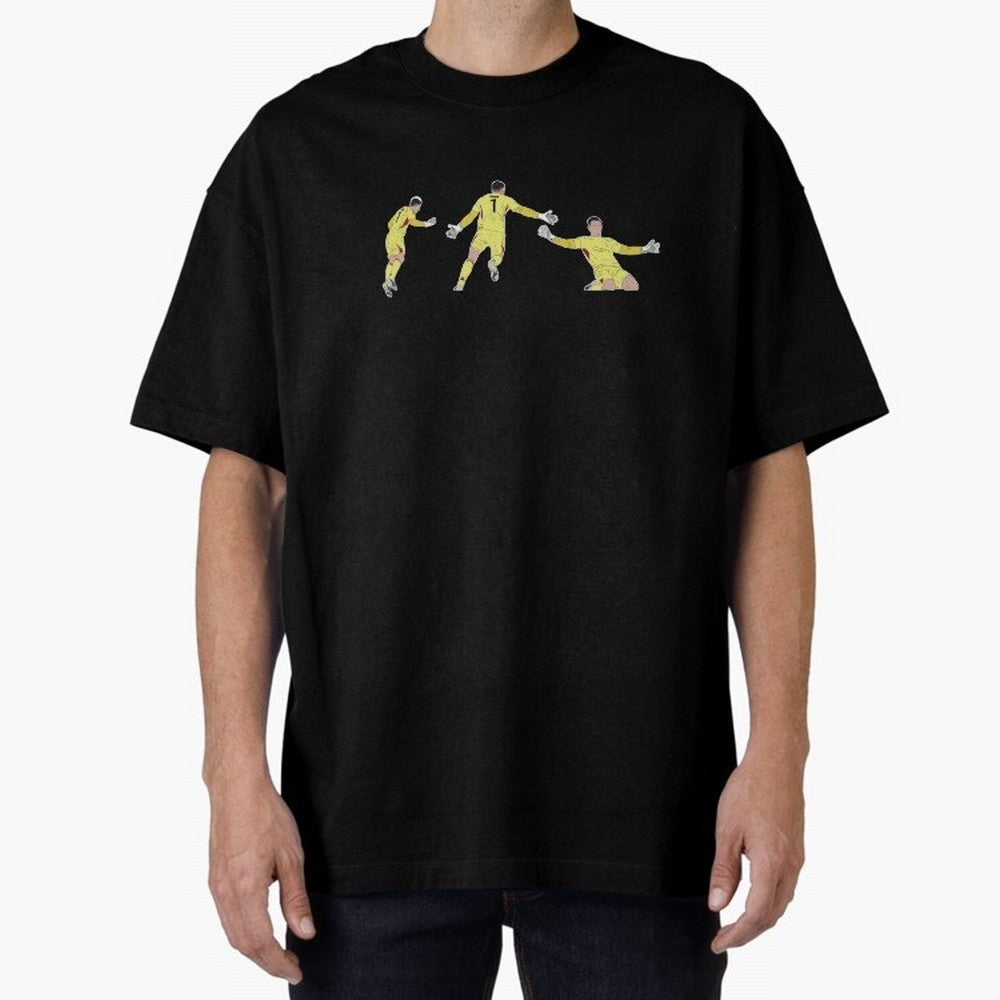 Anatoliy Trubin Last Minute Header Goal Celebration Oversized T-Shirt Live for the Drama of Global Football Passion for FIFA World Cup 2026, Driven by Mbappe and Neymar, Spain and Netherlands, Classic Soccer Heritage, Championship Pressure, Fan