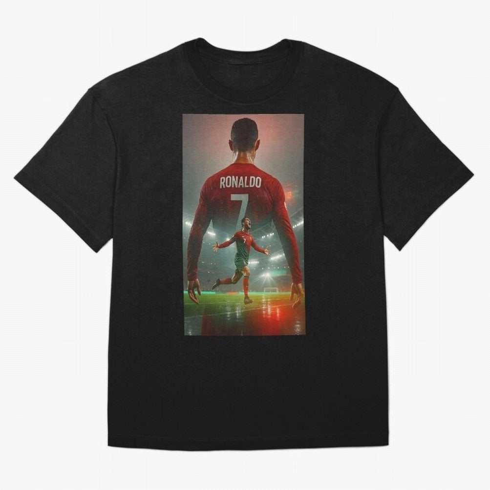Christiano Ronaldo Oversized T-Shirt Follow the Final Road of FIFA World Cup 2026 Spirit, Capturing France and Portugal, Messi and Cristiano Ronaldo, Goal Celebration Energy, Supporter Heritage, Football Icons and Worldwide Tournament Joy; Ideal