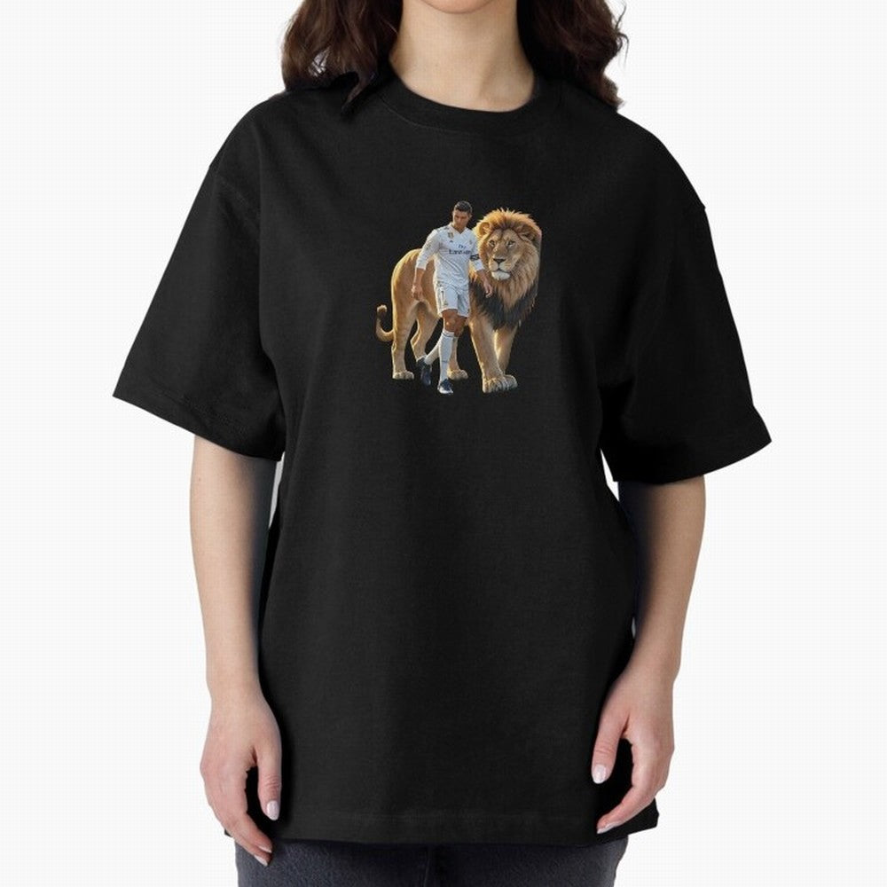 Christiano Ronaldo lion Oversized T-Shirt Experience the Global Stage of Match Day Hype around FIFA World Cup 2026 Group Stage, Messi and Cristiano Ronaldo, France and Portugal, Fan Favorite Moments, National Team Passion, Big Match Drama and