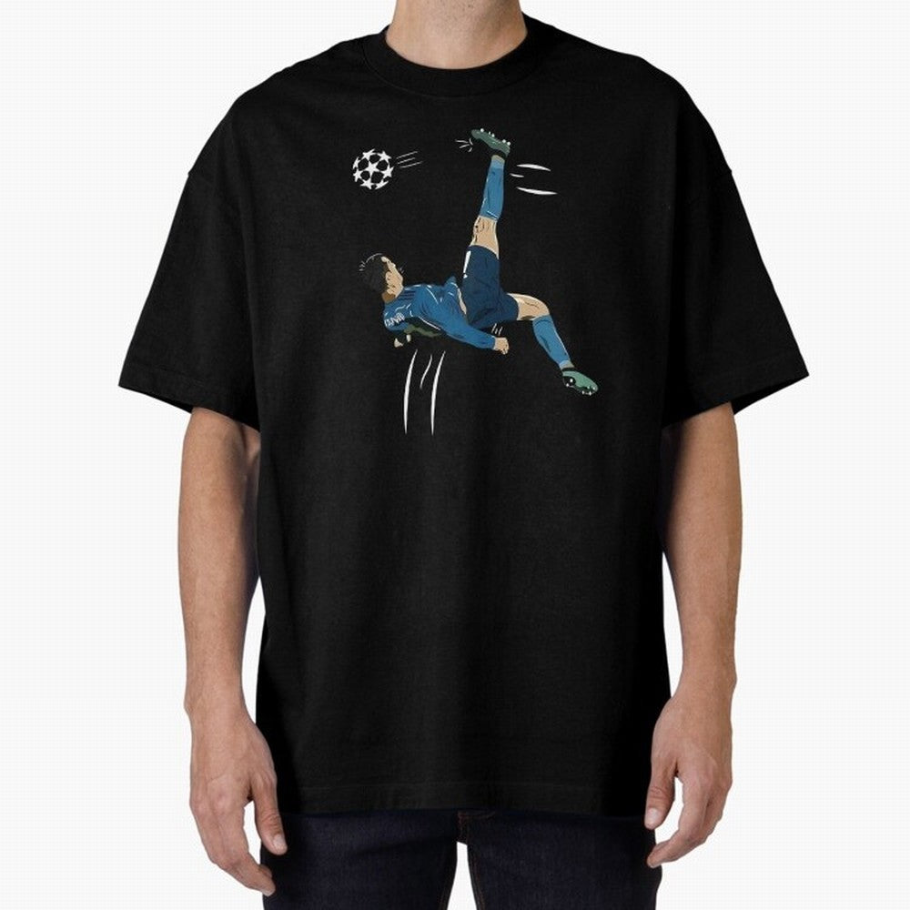 Cristiano Ronaldo Bicycle Kick Oversized T-Shirt Make Game Day About FIFA World Cup 2026 USA Canada Mexico Capturing Mbappe and Neymar, Brazil Energy, Football History, Final Match Energy, Crowd Noise and Once in a Lifetime Moments; Great for
