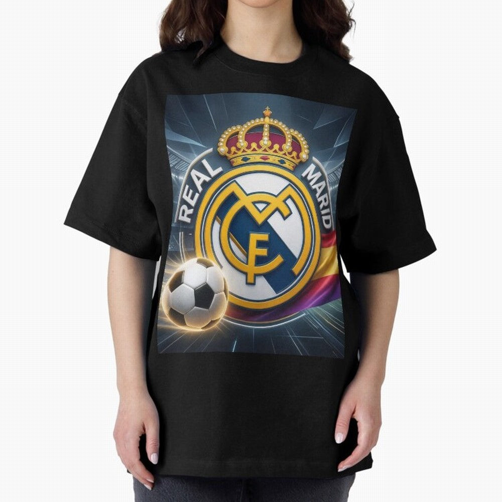 Pelot¨®n Real Madrid Oversized T-Shirt Feel FIFA World Cup 2026 Group Stage for Fans of Cristiano Ronaldo, Haaland and CR7 and Spain, Bringing Soccer Culture, Superstar Moments, National Team Dreams and Competitive Fire; Ideal for Fans Who Follow