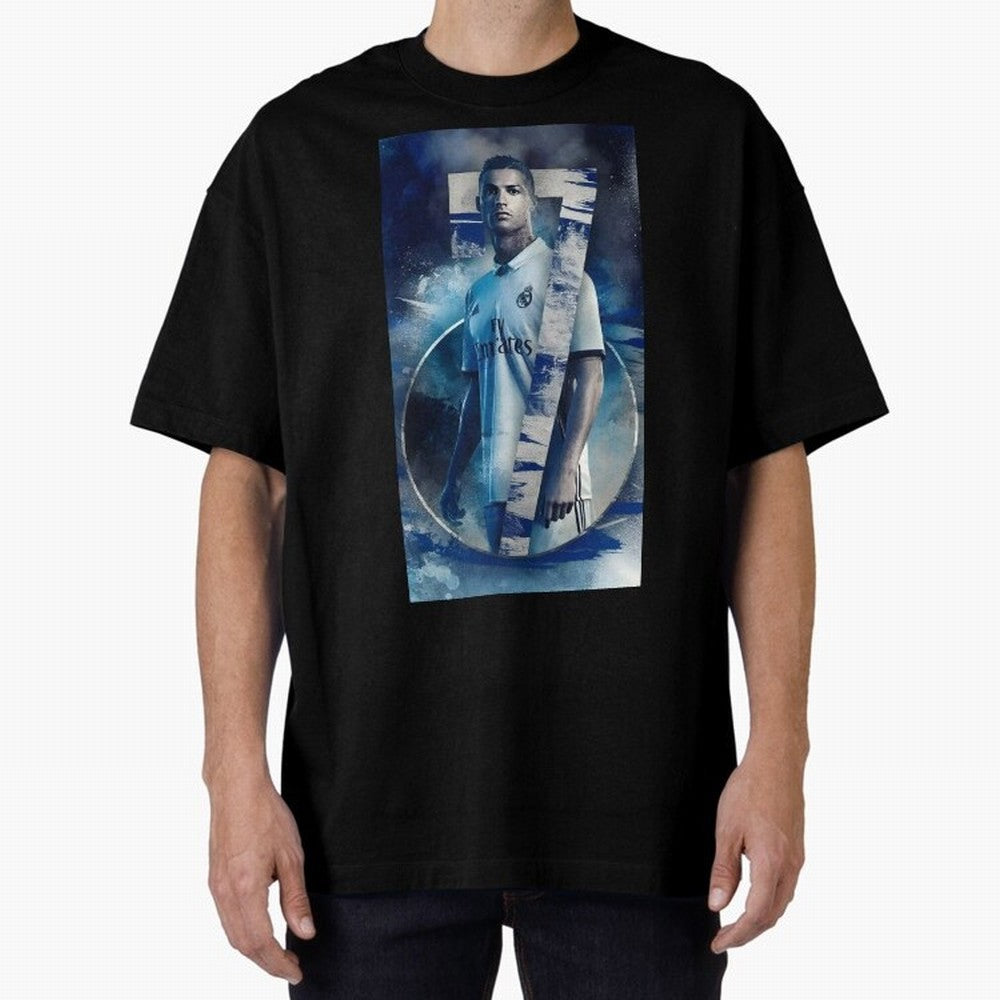 Cr7 art design wallpaper Oversized T-Shirt Honor Football Greatness during Match Day Hype around FIFA World Cup 2026, Cristiano Ronaldo, Haaland and CR7, Netherlands, Retro Football Energy, Iconic Rivalries, Trophy Chase Drama and Stadium