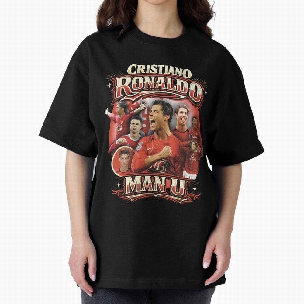 Cristiano Ronaldo Manchester United Oversized T-Shirt Bring a Champion Mindset to the FIFA World Cup 2026 Group Stage Journey through Cristiano Ronaldo, Haaland and CR7 Highlights, France Pride, Championship Spirit, Famous Goals, Roaring Crowds and