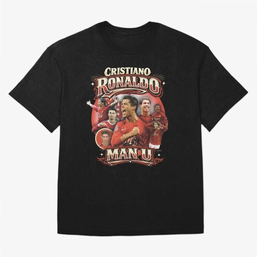 Cristiano Ronaldo Manchester United Oversized T-Shirt Bring a Champion Mindset to the FIFA World Cup 2026 Group Stage Journey through Cristiano Ronaldo, Haaland and CR7 Highlights, France Pride, Championship Spirit, Famous Goals, Roaring Crowds and