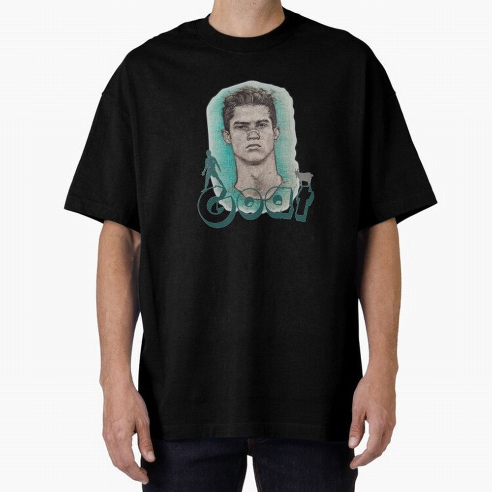 Cristiano Ronaldo - The Goat Oversized T-Shirt Embrace Global Football Passion for FIFA World Cup 2026, Capturing Mbappe and Neymar, Brazil, Portugal and Argentina, Retro Football Energy, Iconic Rivalries, Trophy Chase Drama and Stadium Atmosphere;