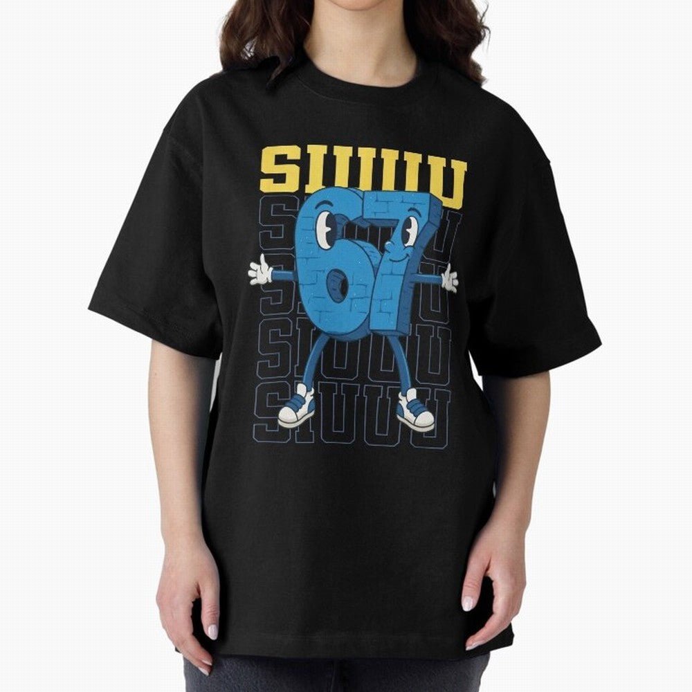 Funny Siuuu 67 Six Seven Soccer Shirt Oversized T-Shirt Show Fan Pride Across Match Day Hype around FIFA World Cup 2026 USA Canada Mexico, Haaland, Portugal, Spain and Germany, Championship Spirit, Famous Goals, Roaring Crowds and International
