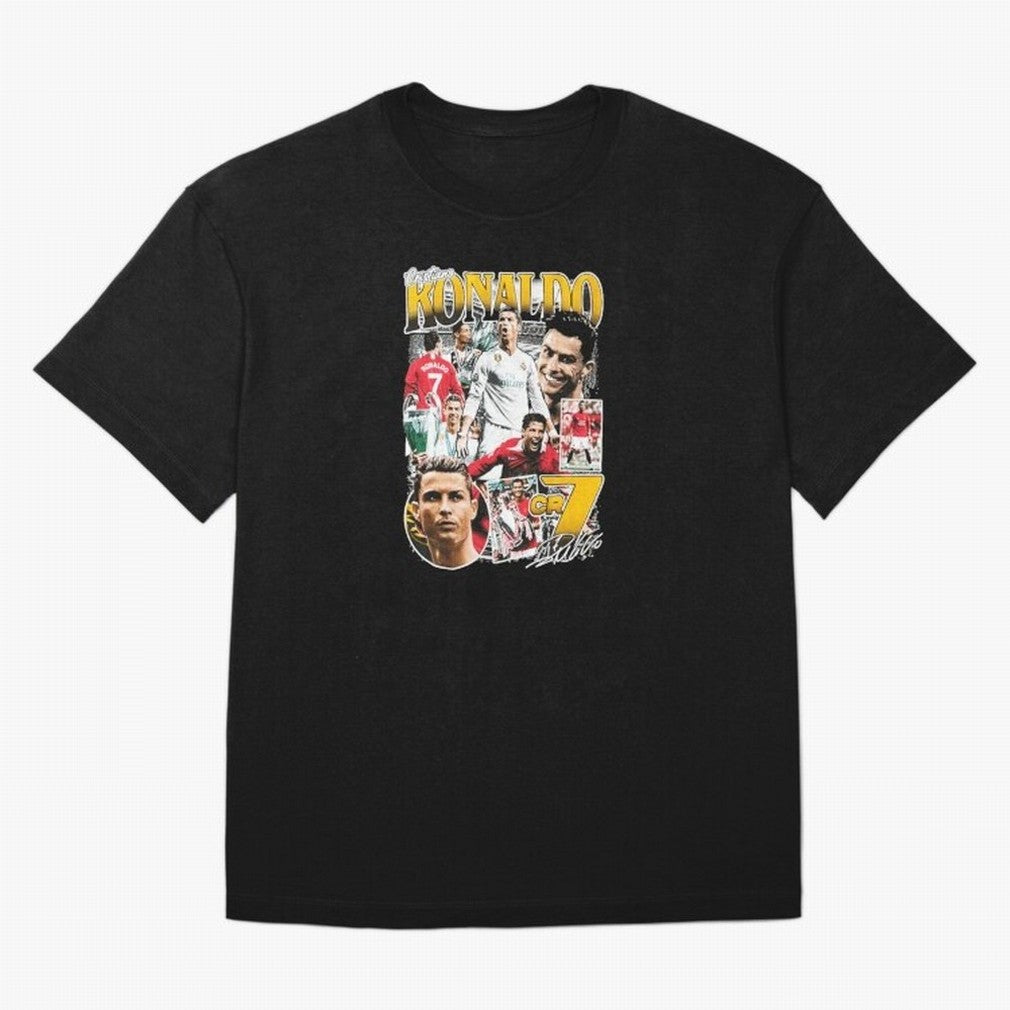 Cristiano Ronaldo Cr7 Collage Oversized T-Shirt Bring Stadium Energy to the FIFA World Cup 2026 Journey through CR7 and Messi Highlights, England, France and Netherlands Pride, Supporter Pride, Iconic Celebrations, Legendary Names and Global Match