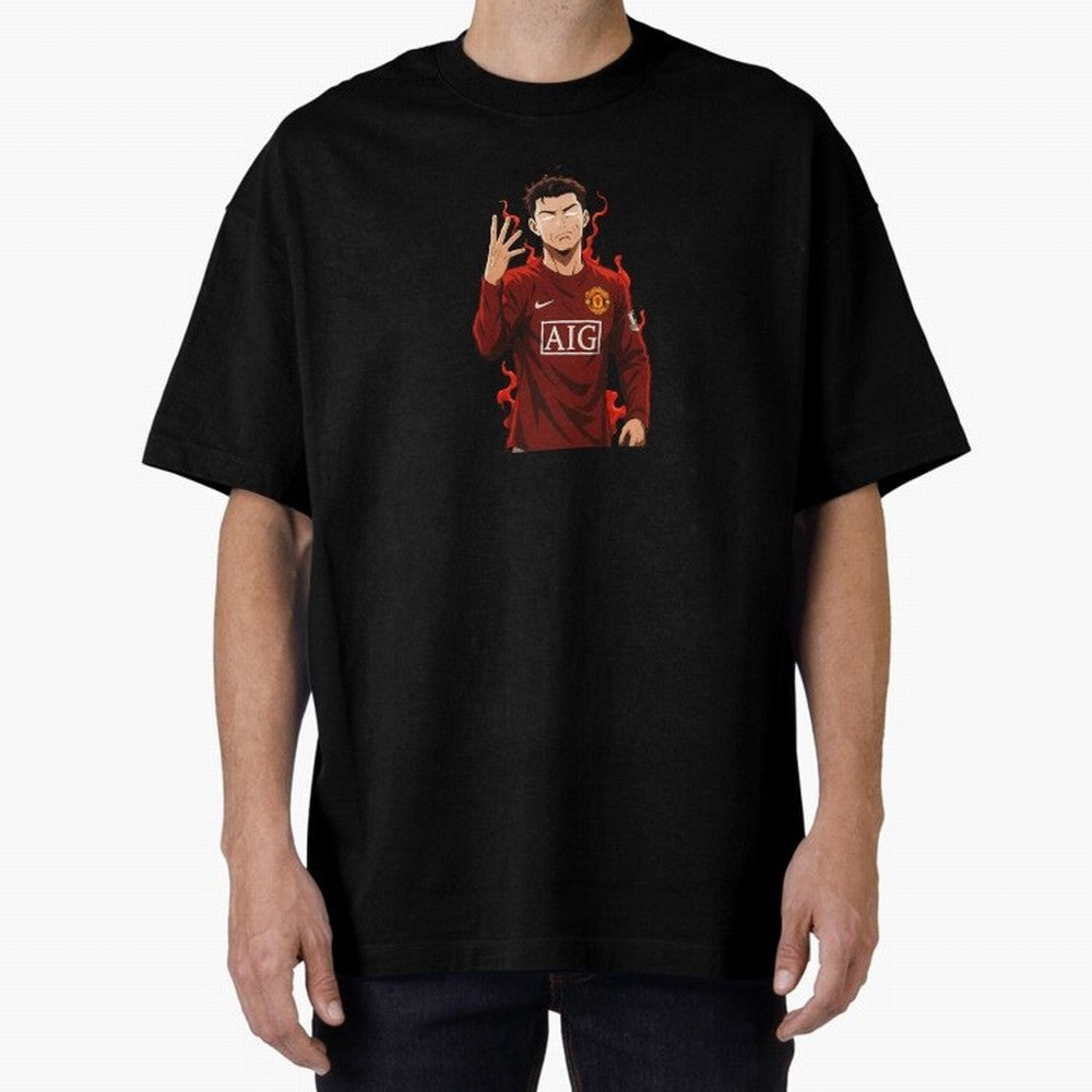 Cristiano Ronaldo Anime Art Blue Lock Inspired Football Legend Oversized T-Shirt Honor the Football Icons of FIFA World Cup 2026 Group Stage Centered on Neymar, Haaland and Cristiano Ronaldo, Portugal Energy, Champion Mindset, Group Stage Buzz,